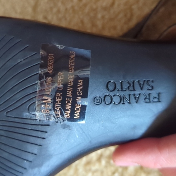 Franco Sarto black open toe ankle strap block heel 3.5" Size 9.5 - Picture 7 of 10